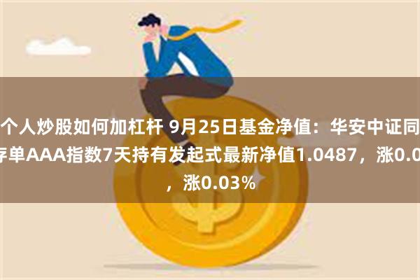 个人炒股如何加杠杆 9月25日基金净值：华安中证同业存单AAA指数7天持有发起式最新净值1.0487，涨0.03%