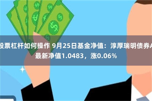 股票杠杆如何操作 9月25日基金净值：淳厚瑞明债券A最新净值1.0483，涨0.06%