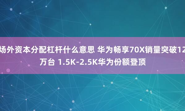 场外资本分配杠杆什么意思 华为畅享70X销量突破12万台 1.5K-2.5K华为份额登顶