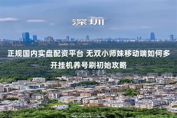 正规国内实盘配资平台 无双小师妹移动端如何多开挂机养号刷初始攻略